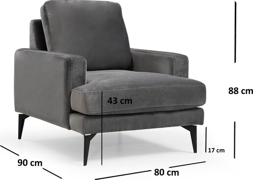 Fotelja wing PAPIRA antracit, Papira Armchair - Anthracite