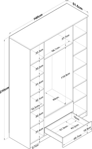 Garderoba, Orah Bijela boja, BA112 - 2331