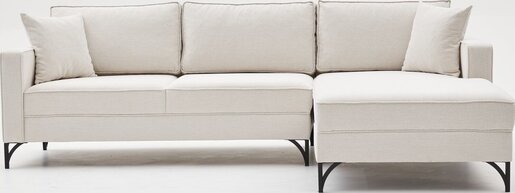 Kutna garnitura, Krem Crno, Berlin Right - Cream, Black