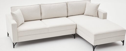 Kutna garnitura, Krem Crno, Berlin Right - Cream, Black