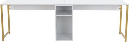 Stol za učenje XAVIER, bijela boja, zlatna boja