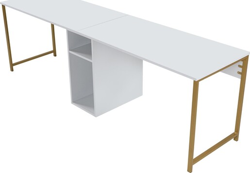 Stol za učenje XAVIER, bijela boja, zlatna boja