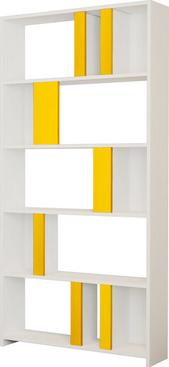 Polica za knjige, Lima - White, Yellow