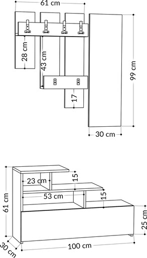 Ormarić, hrast, Vesty - Oak, Oak