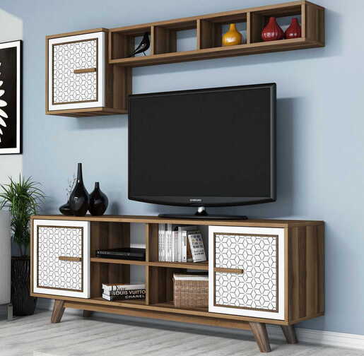 TV jedinica, Ayla - Walnut, White