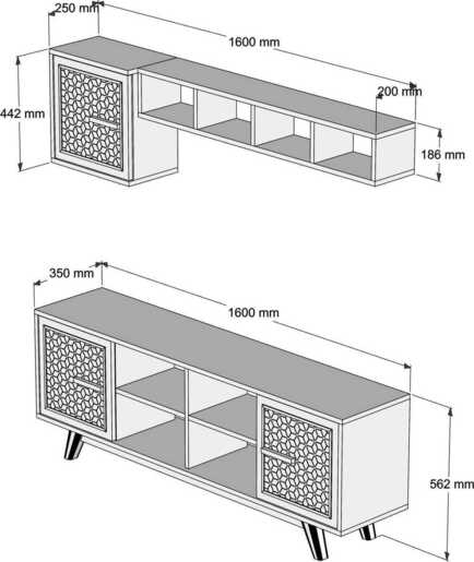 TV jedinica, Ayla - Walnut, White