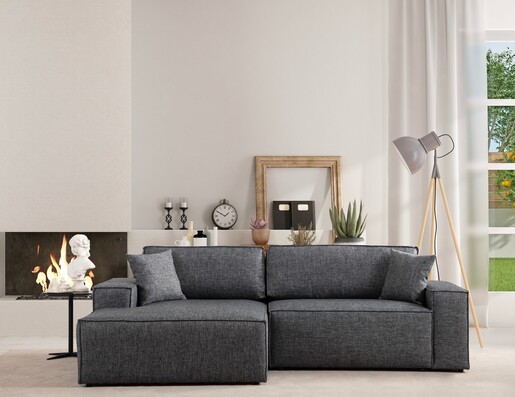 Kutna garnitura na razvlačenje Pirlo Corner lijevi - tamno sivi