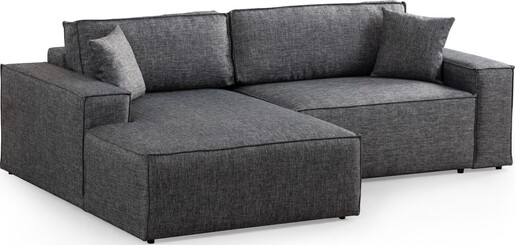 Kutna garnitura na razvlačenje Pirlo Corner lijevi - tamno sivi