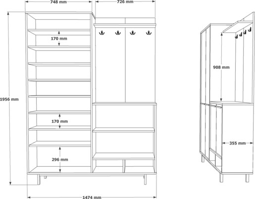 Ormar za hodnik SAWYER