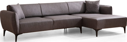 Kutna garnitura, Tamno siva, Belissimo Right - Dark Grey