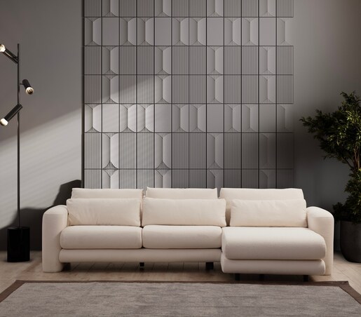 Kutna garnitura Lily Corner desni Cream