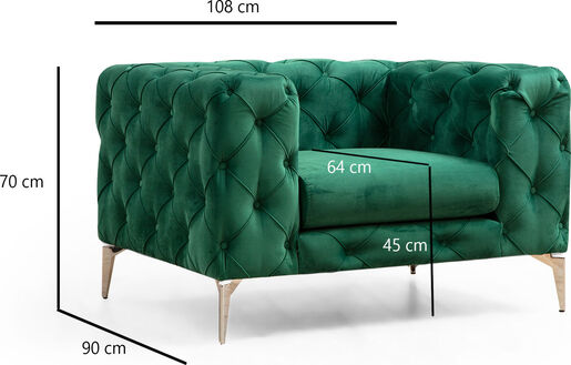 Fotelja, zelena, Como - Green