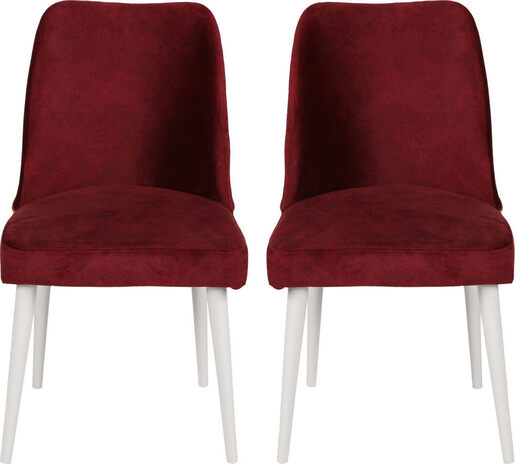 Set stolica (2 komada), Bordo crvena Bijela boja, Nova 782