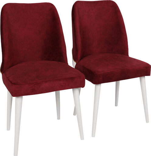 Set stolica (2 komada), Bordo crvena Bijela boja, Nova 782