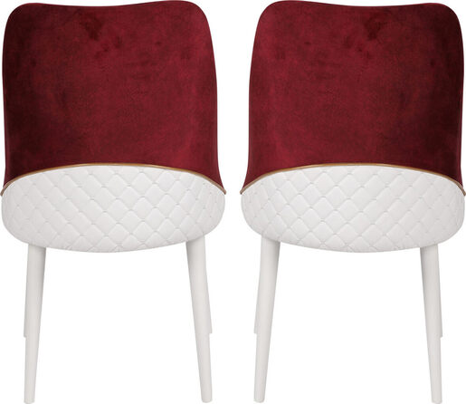 Set stolica (2 komada), Bordo crvena Bijela boja, Nova 782