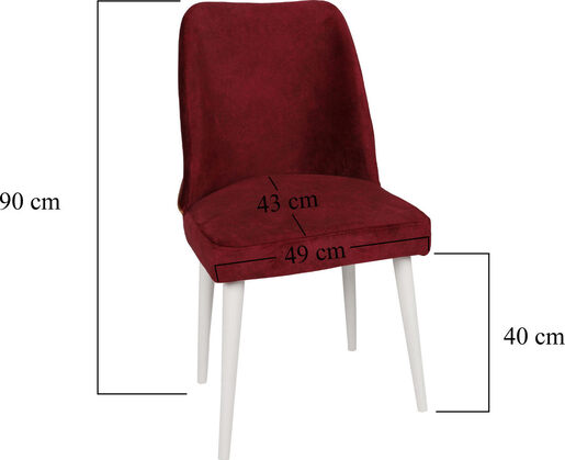 Set stolica (2 komada), Bordo crvena Bijela boja, Nova 782