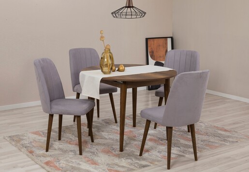 Proširivi blagavaonski stol i stolice (5 komada) Navy