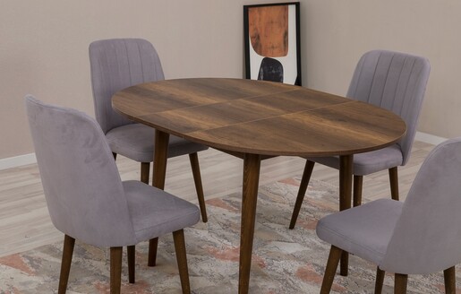 Proširivi blagavaonski stol i stolice (5 komada) Navy