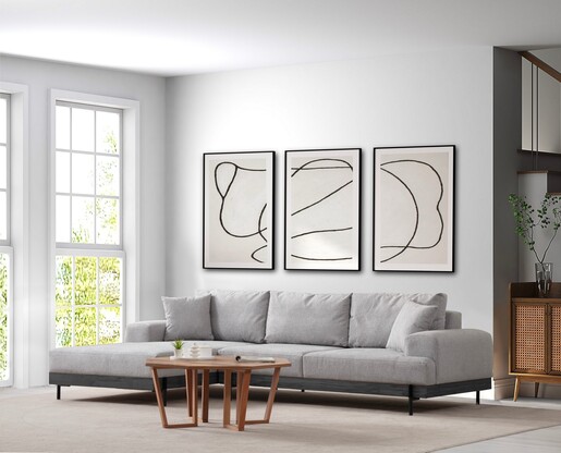 Kutna garnitura Eti crna lijevi - sivi