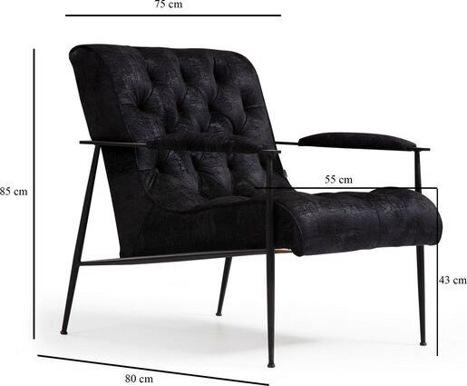 Fotelja wing MATILDA crna, Matilda - Black