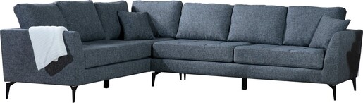 Kutna garnitura, Tamno siva, Tempo Corner Left (3+3R)