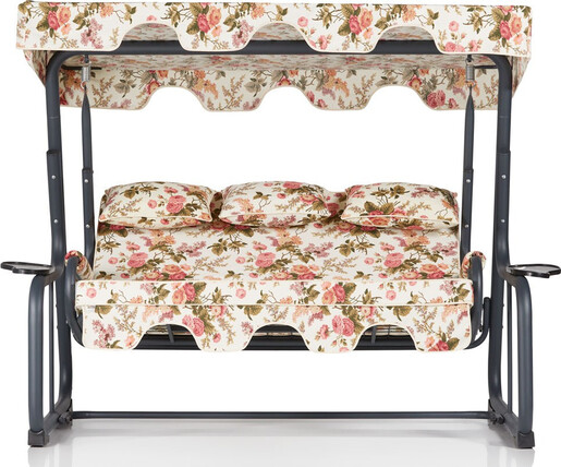 Vrtni trosjed za ljuljanje, višebojno boja, Vitis 3 Kişilik Salıncak Güllü