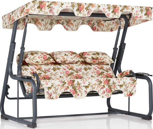 Vrtni trosjed za ljuljanje, višebojno boja, Vitis 3 Kişilik Salıncak Güllü