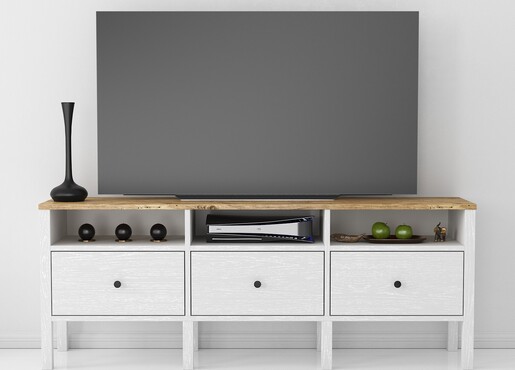 TV stalak JOHN, drveno, bijela boja