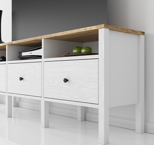 TV stalak JOHN, drveno, bijela boja