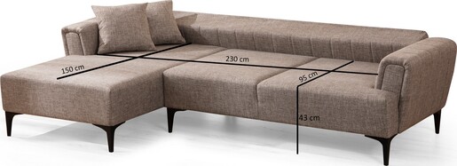 Kutna garnitura na razvlačenje Hamlet lijevi - svjetlo smeđa