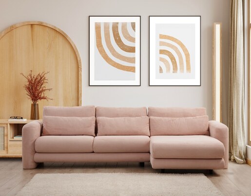 Kutna garnitura Lily Corner lijevi ružičasta