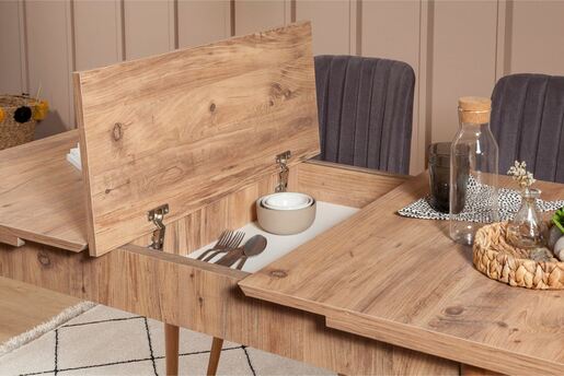 Set stola i stolica (4 komada), Vina 0701 - 3 - Anthracite, Atlantic