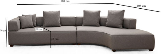 Kutna garnitura, GONDOL, siva, Gondol-1 (L3-CHL) - Grey