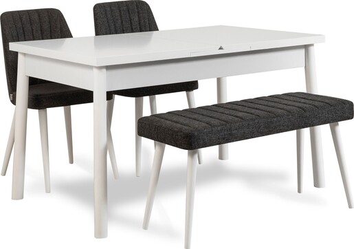 Set stolova i stolica (4 komada), Bijela boja Antracit, Santiago 1053 - 3 B