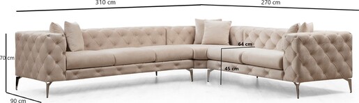 Kutna garnitura, Ecru, Como Left - Ecru