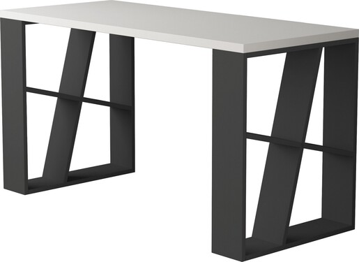 Radni stol, Bijela boja Antracit, Honey - White, Anthracite