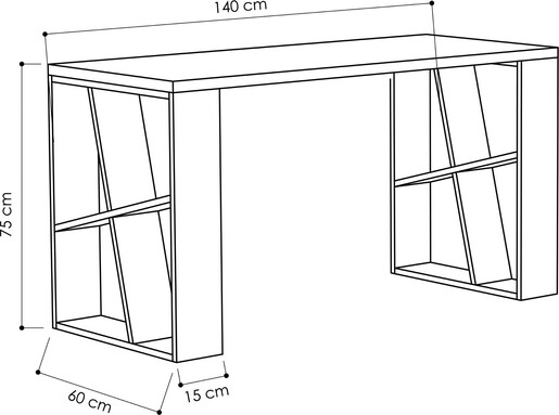 Radni stol, Bijela boja Antracit, Honey - White, Anthracite