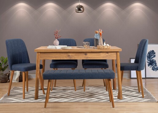 Set stolova i stolica (6 komada), Atlantski bor Mornarsko plava, Costa 1048 - 2 A