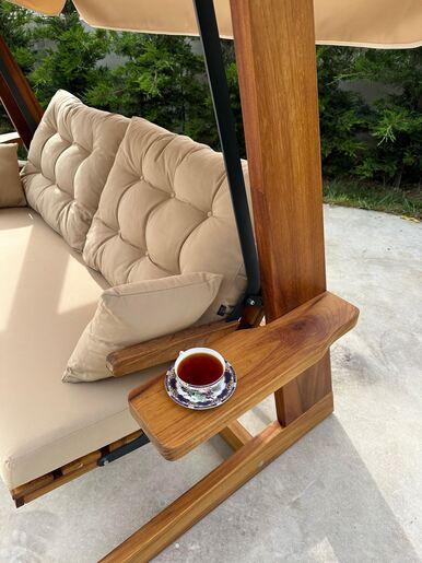 Vrtni trosjed za ljuljanje, prirodno bež boja, Sia 2400 - Beige