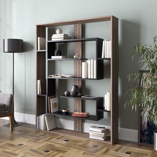 Polica za knjige, Esteban - Walnut, Black
