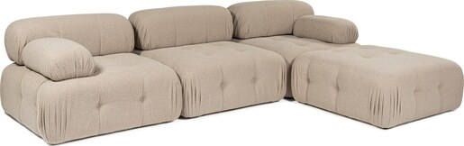 Kutna garnitura Doblo 3 Seater with Pouffe ( L1-O1-1R-Pouffe) - Peach