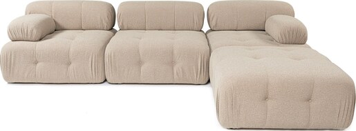 Kutna garnitura Doblo 3 Seater with Pouffe ( L1-O1-1R-Pouffe) - Peach