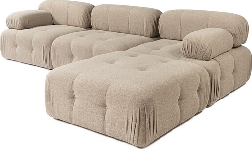 Kutna garnitura Doblo 3 Seater with Pouffe ( L1-O1-1R-Pouffe) - Peach