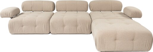 Kutna garnitura Doblo 3 Seater with Pouffe ( L1-O1-1R-Pouffe) - Peach