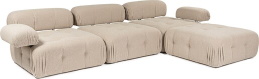 Kutna garnitura Doblo 3 Seater with Pouffe ( L1-O1-1R-Pouffe) - Peach