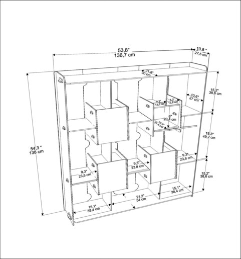 Polica za knjige Sutton