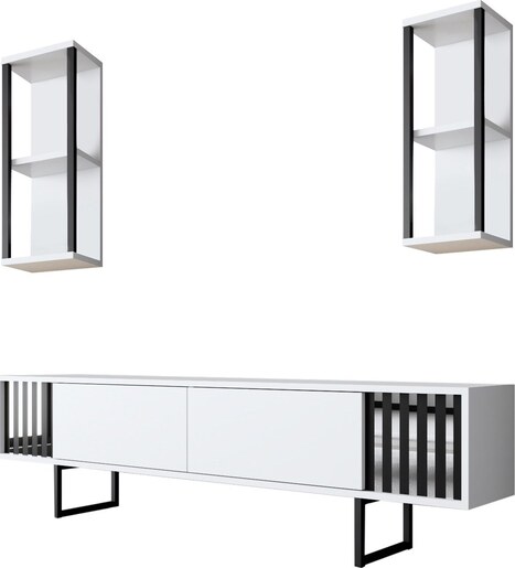 Set namještaja za dnevnu sobu, Chrome Line Set - White, Black
