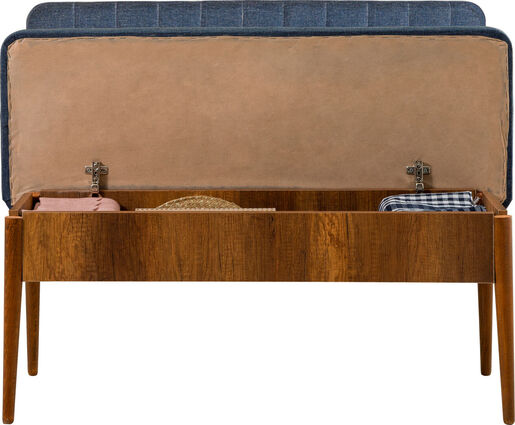 Komplet za blagovaonicu, stol, stolice i klupe, Vina 1048 - Dark Blue, Walnut