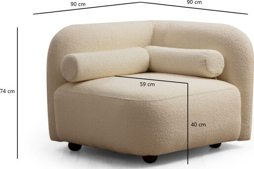 Fotelja, Krem, Victoria Cream Bouclette