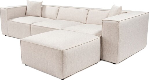 Kutna garnitura Lora (L1-O1-1R-POUFFE ) - svjetlo smeđa